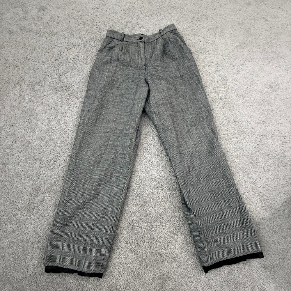 Vintage Pendleton Wool Trousers Women 8P Grey‎ Plaid High Rise Straight Leg